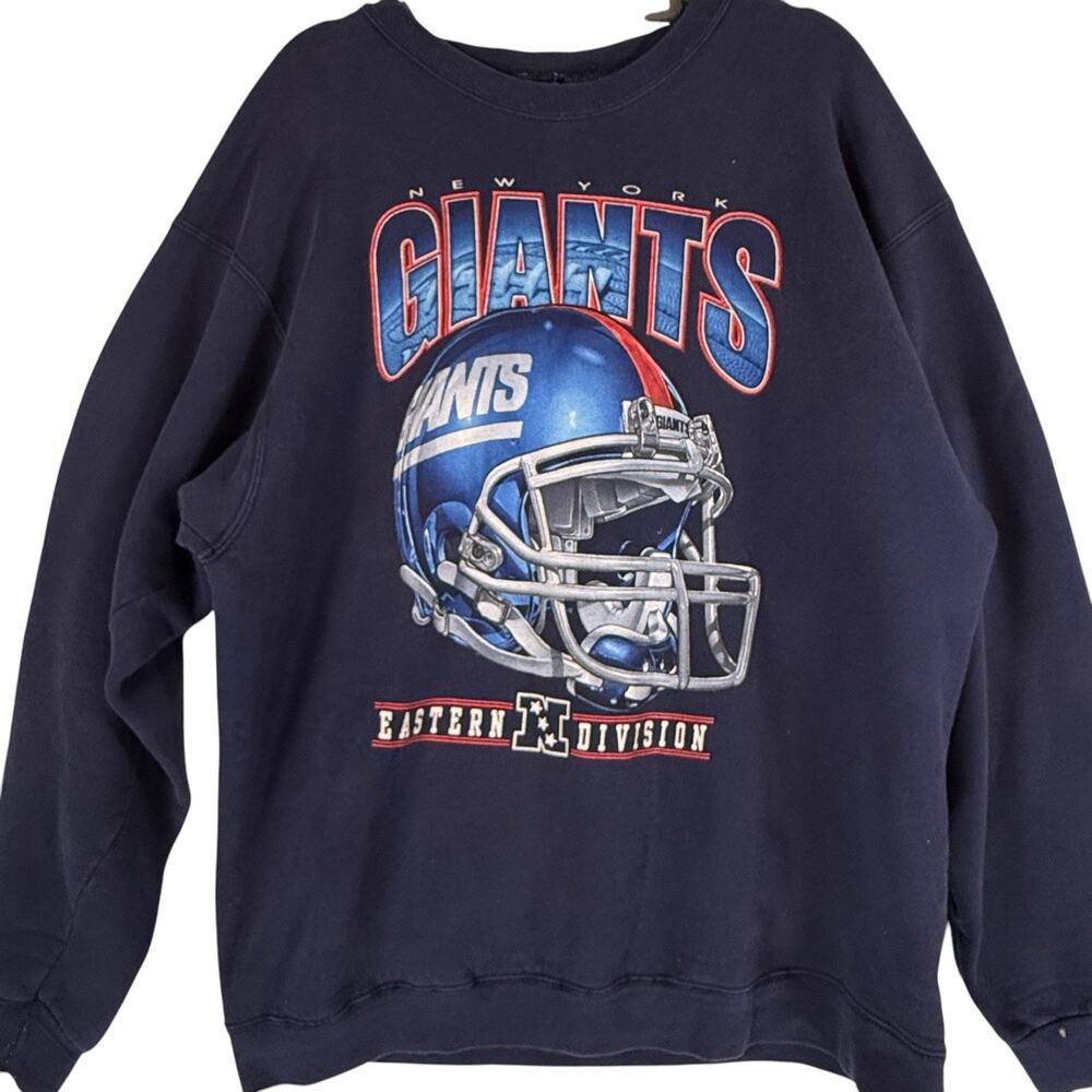 VTG 90s New York Giants MENS SIZE XL Crewneck Sweatshirt Navy Blue NFL Football